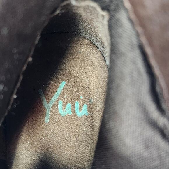 Yuu Marshey Faux Leather Studded Ankle Boots Side Zip Brown Round Toe Size 9 M - Picture 9 of 9